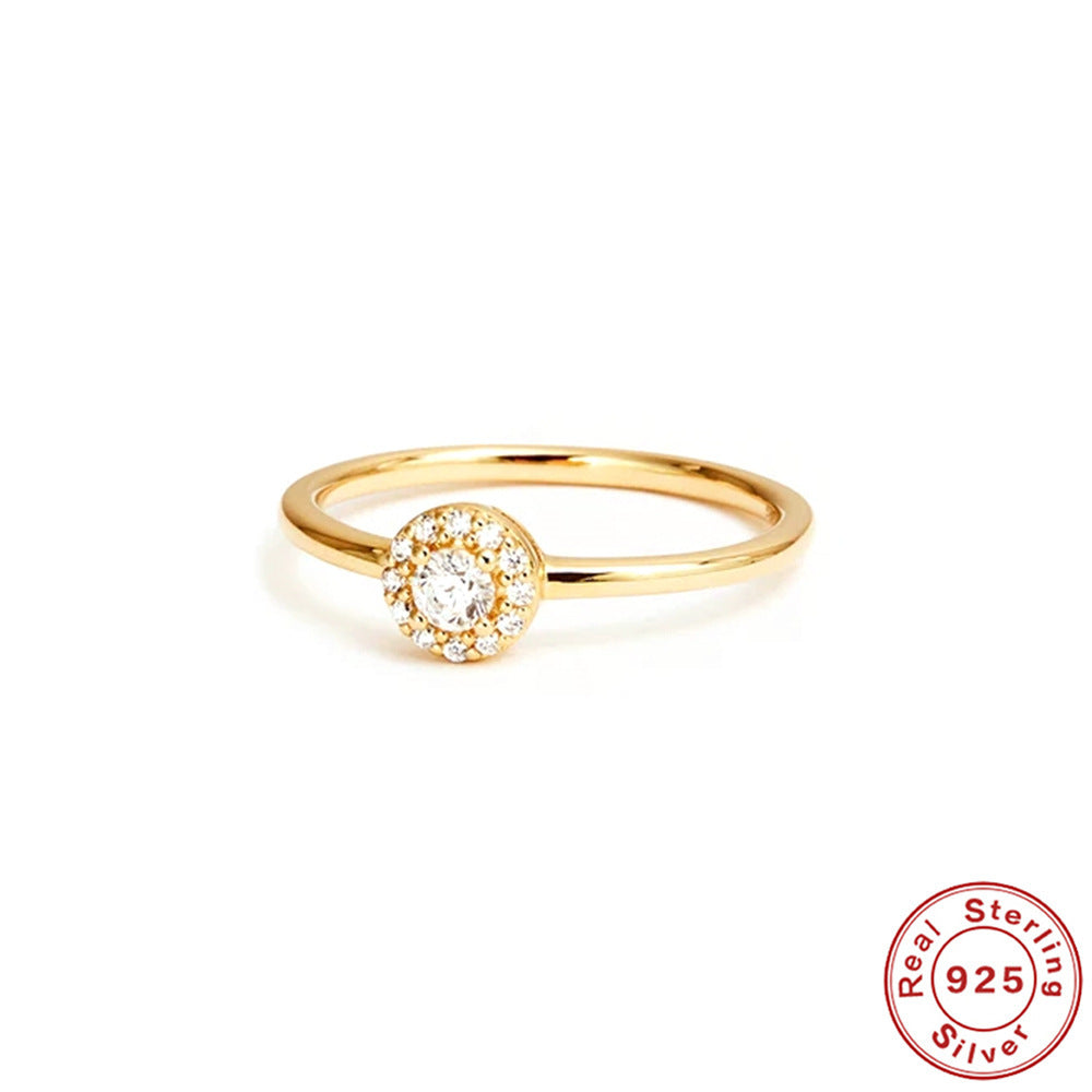 Wind Rounded Corner Moissanite Ring 18K Gold